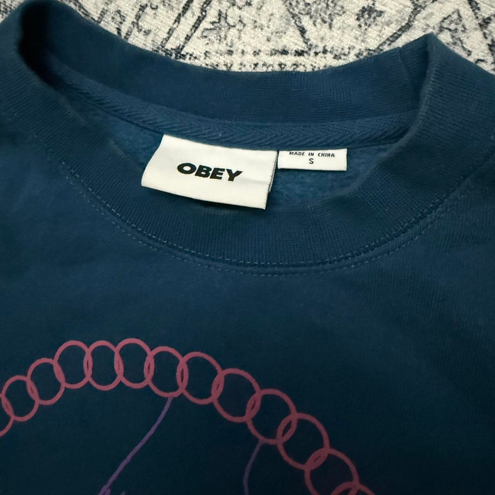 Obey blue crew neck sweatshirt - Size S - Picture 4 of 5